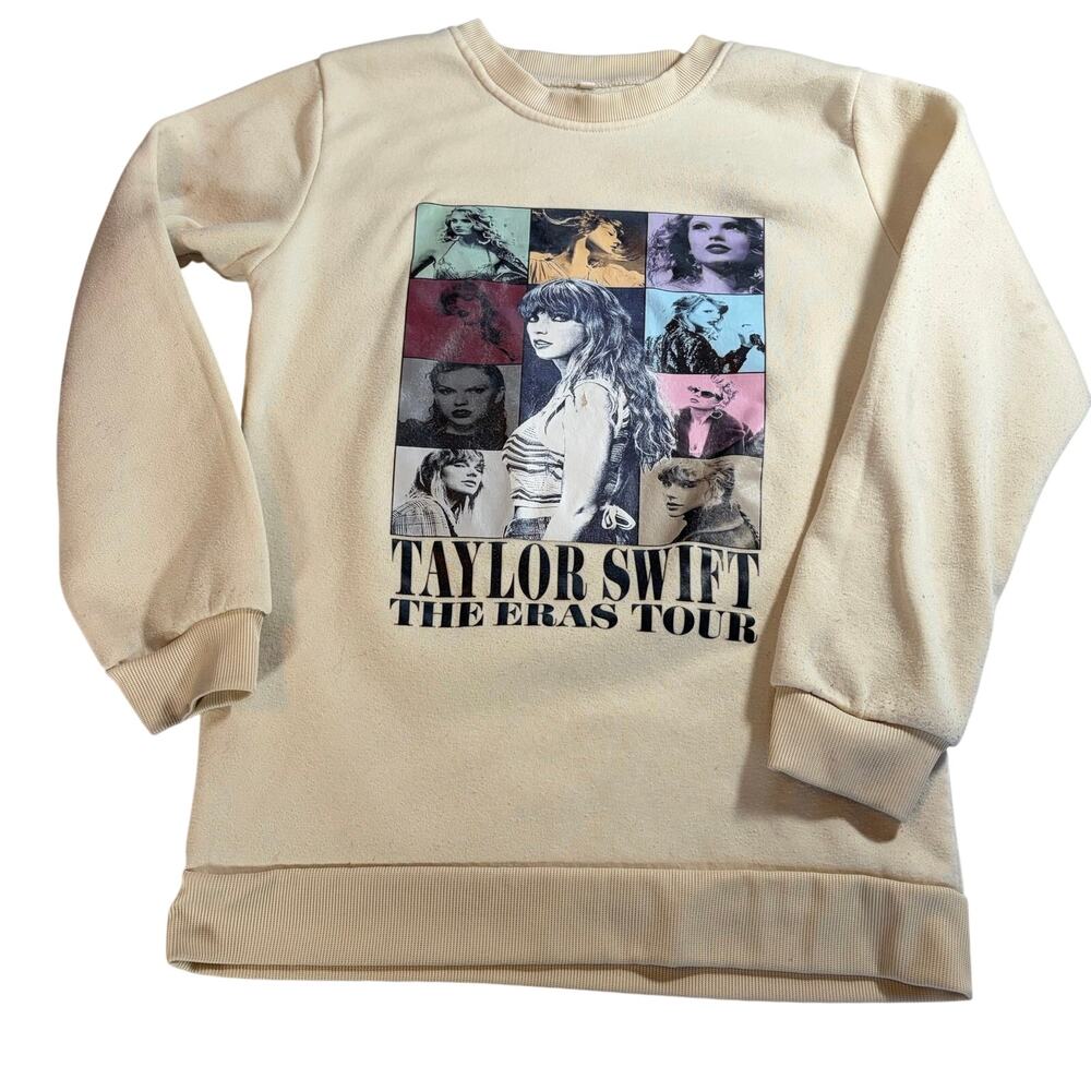Taylor Swift Eras Tour cream crewneck sweatshirt.  Size M. 1st American leg